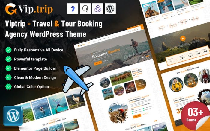 Viptrip - Seyahat ve Tur Rezervasyon Ajansı WordPress Teması