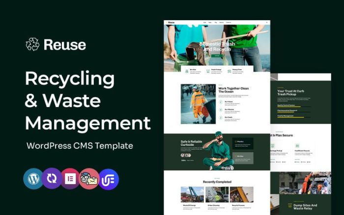 Yeniden Kullanım - Geri Dönüşüm ve Atık Yönetimi Çok Amaçlı WordPress Elementor Teması
